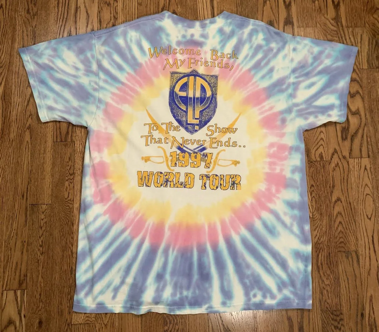 Vintage Emerson Lake Palmer 1997 World Tour Tie Dye T Shirt (Size